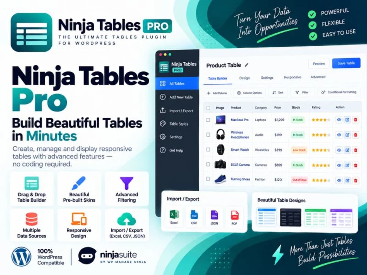 Ninja Tables Pro