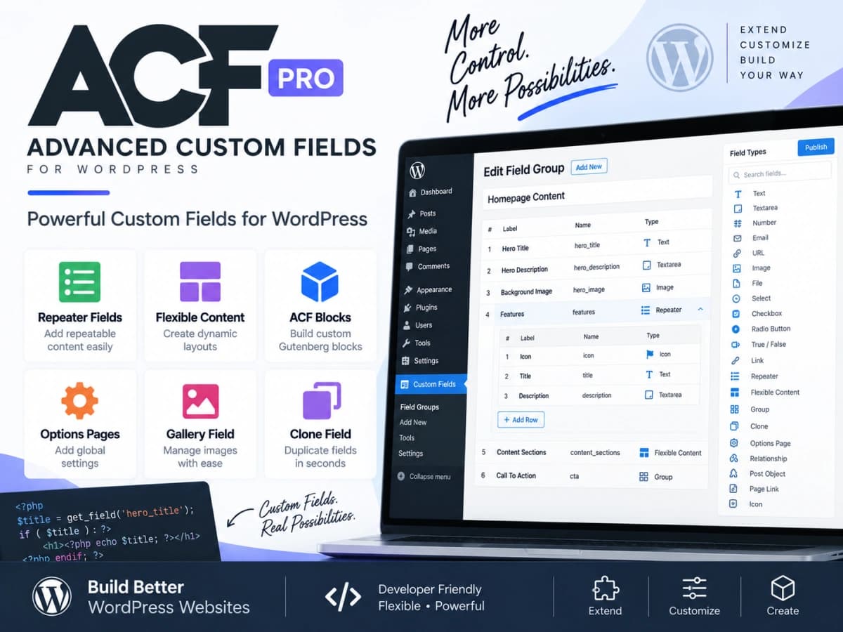 Advanced Custom Fields Pro (ACF Pro )