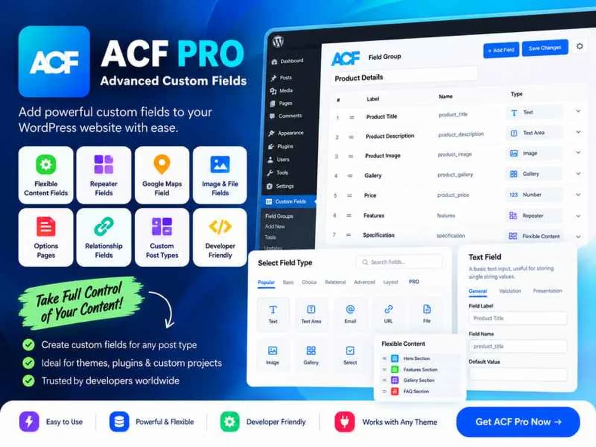 Advanced Custom Fields Pro (ACF Pro )