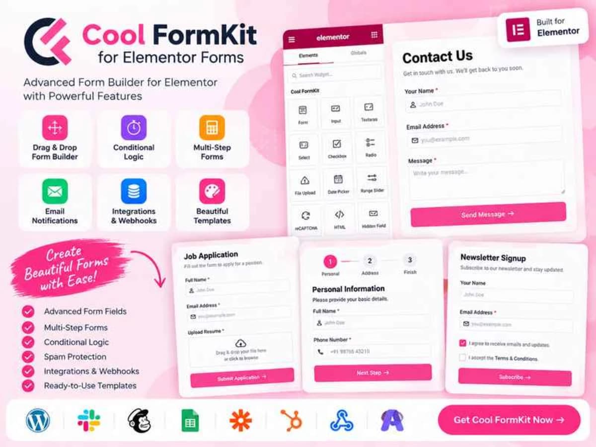Cool FormKit for Elementor Forms
