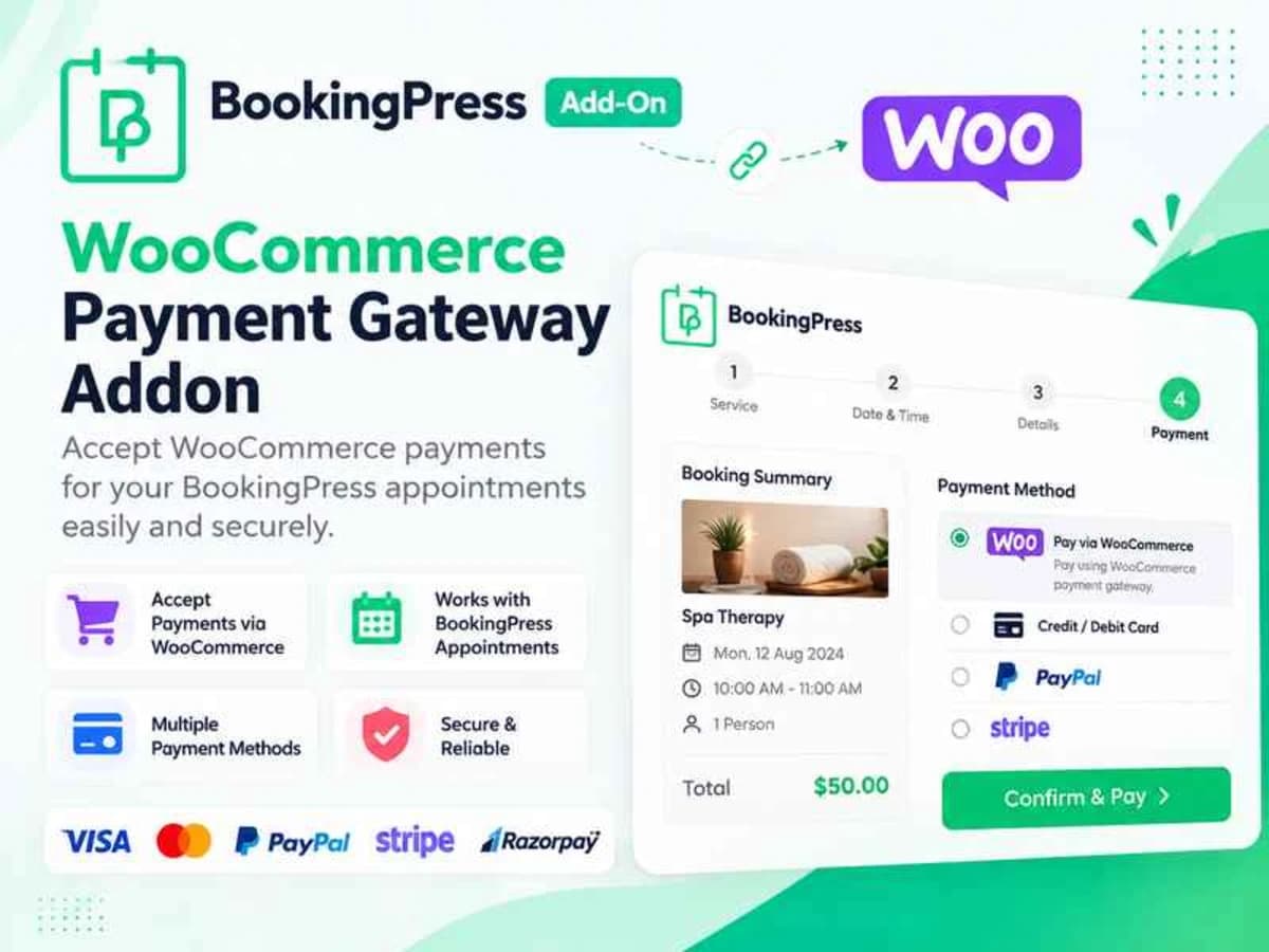 BookingPress WooCommerce Payment Gateway Addon