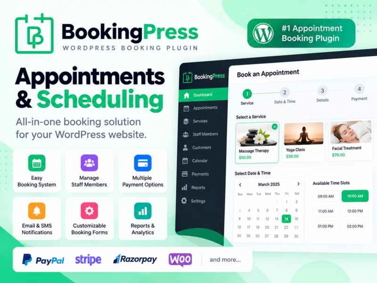 BookingPress Plugin for appointments & scheduling
