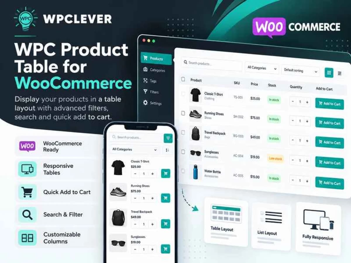 WPC Product Table for WooCommerce
