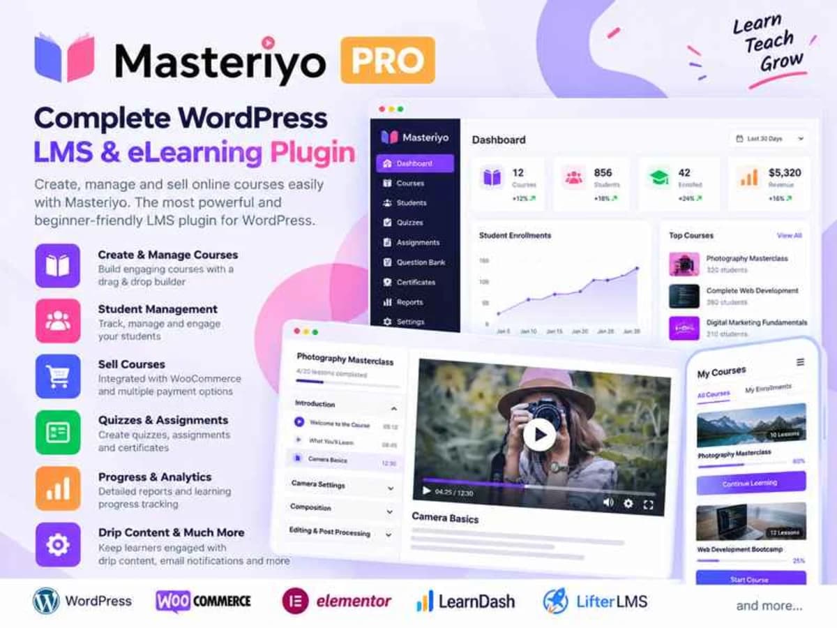 Masteriyo PRO - Masteriyo LMS WordPress Plugin